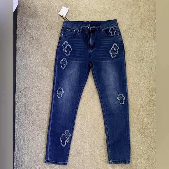 Stylish Blue Embroidered Women´s Jeans